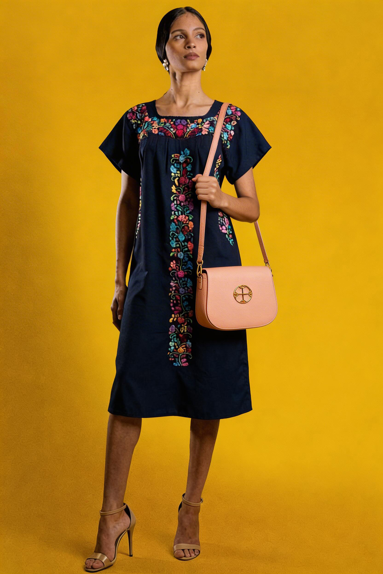 Embroidered Blue Dress